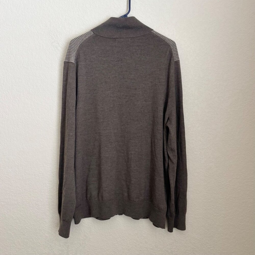 Banana Republic Men’s Merino Wool Blend Sweater XL Full Zip Gray Winter - Picture 6 of 8